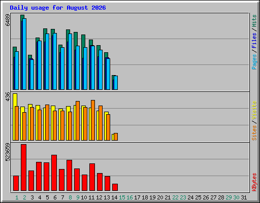 Daily usage for August 2026