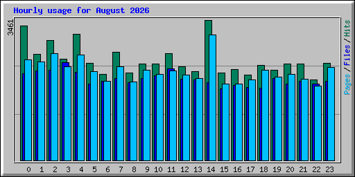 Hourly usage for August 2026
